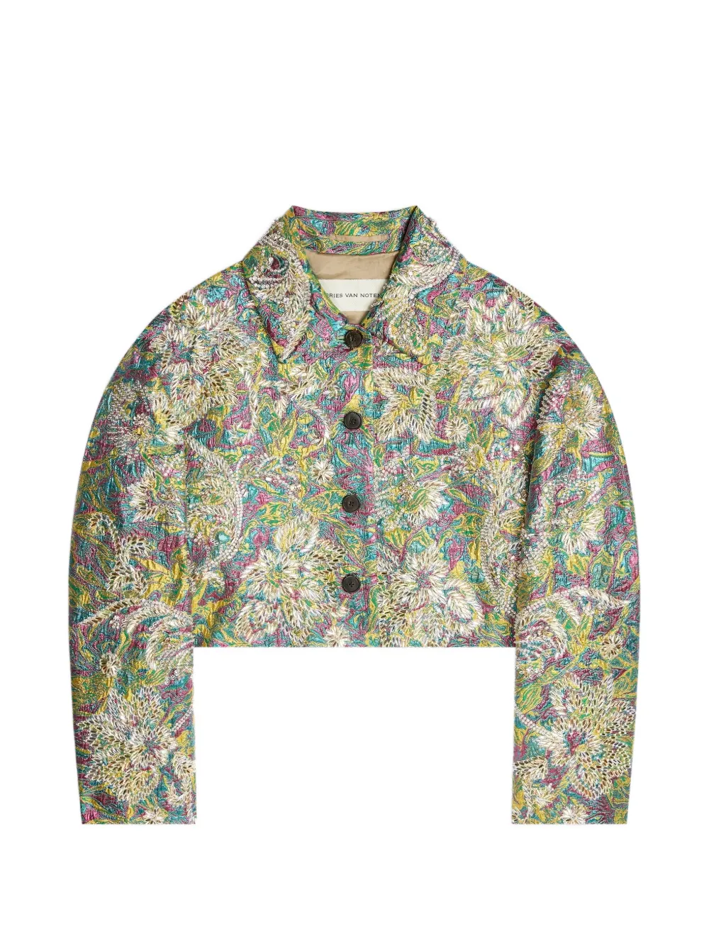 DRIES VAN NOTEN Jack met jacquard Groen