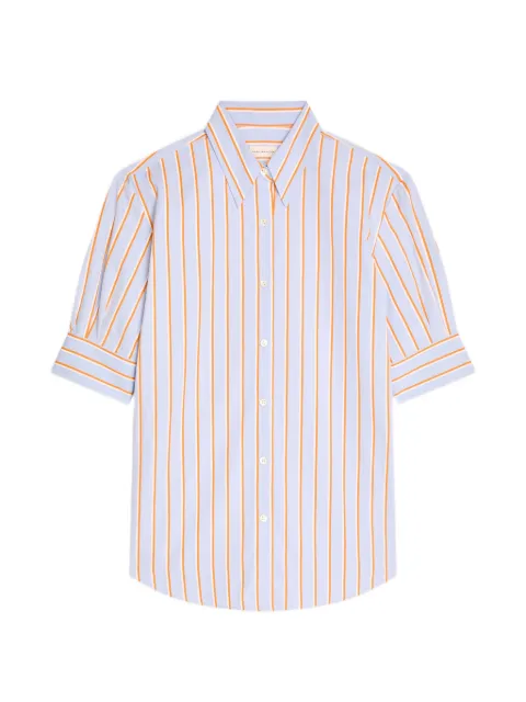 DRIES VAN NOTEN cuffed striped cotton shirt