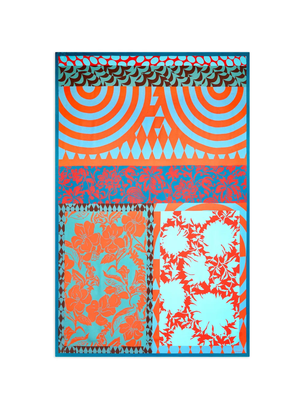 DRIES VAN NOTEN Pareo con stampa - Blu