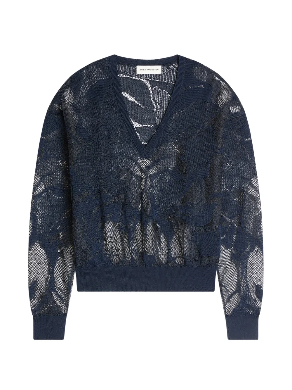 DRIES VAN NOTEN Maglione con scollo a V - Blu