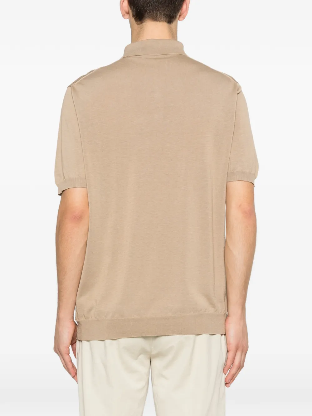 Zanone Poloshirt met knopen Beige