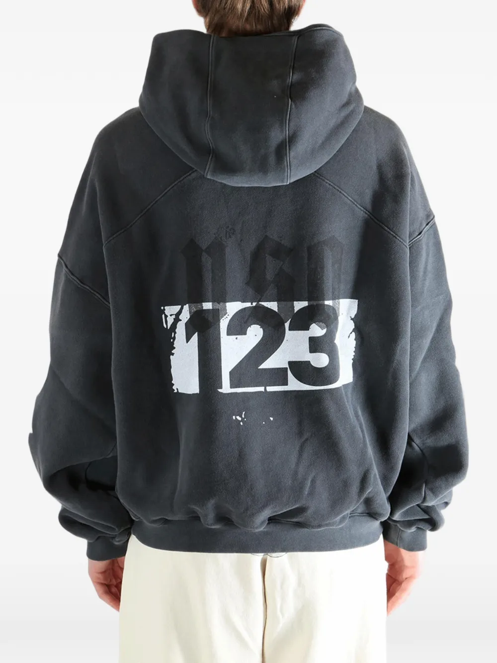 RRR123 Membership Uso hoodie met logoprint Grijs