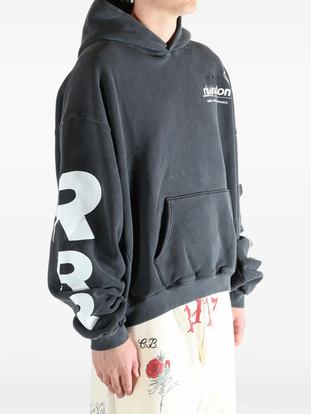 RRR123 Membership Uso hoodie met logoprint Grijs