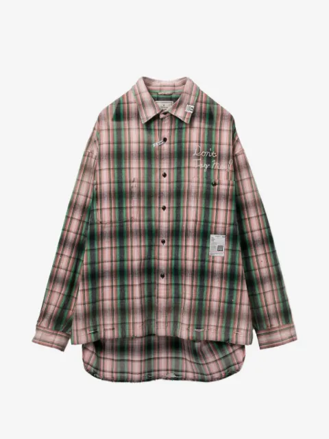 Maison MIHARA YASUHIRO 로고 자수 체크 셔츠