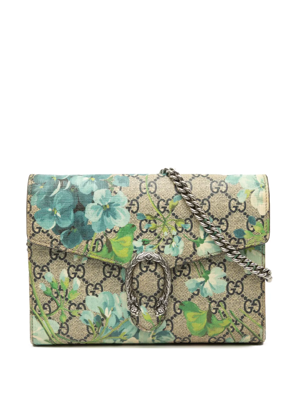 Gucci Pre-Owned 2016-2025 GG Supreme Blooms Dionysus Wallet on Chain crossbody bag - Marrone