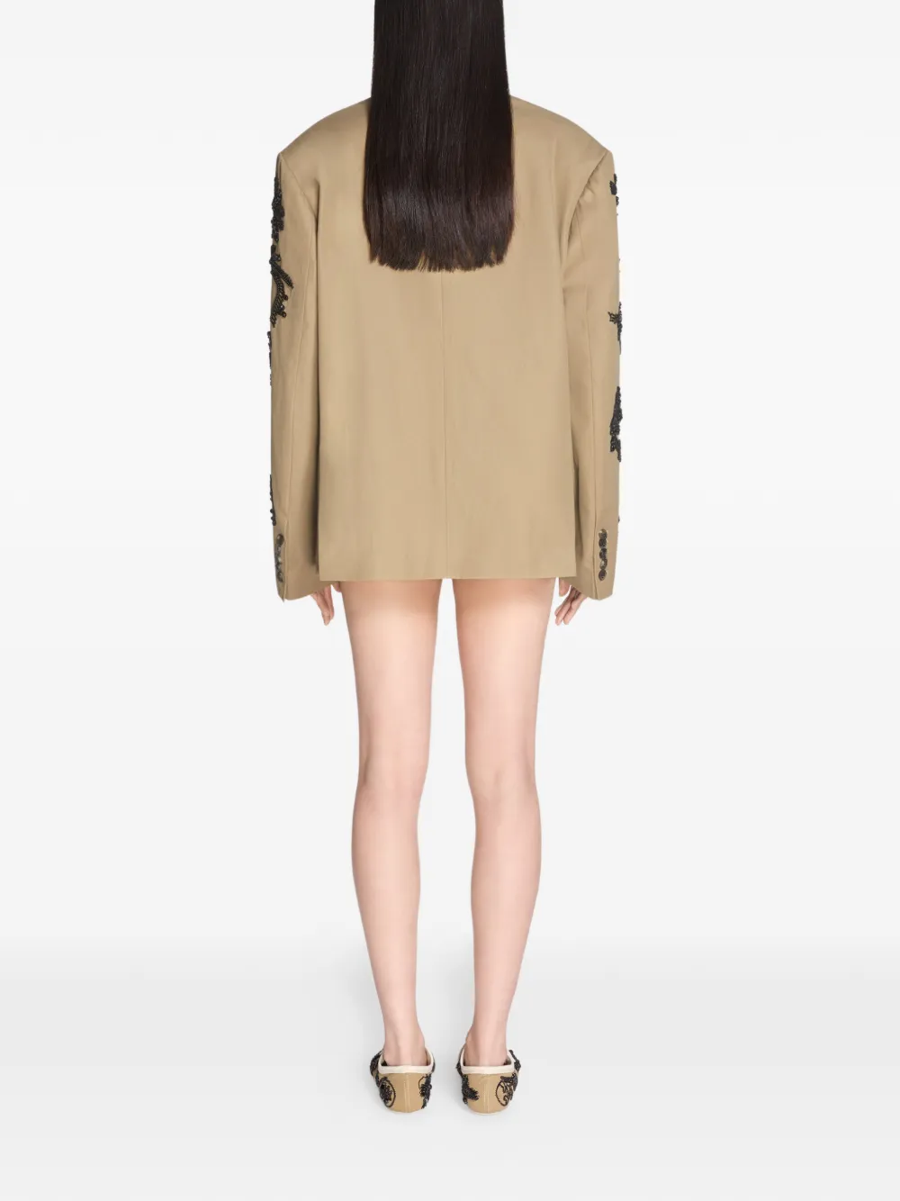 DRIES VAN NOTEN Blazer met borduurwerk Beige