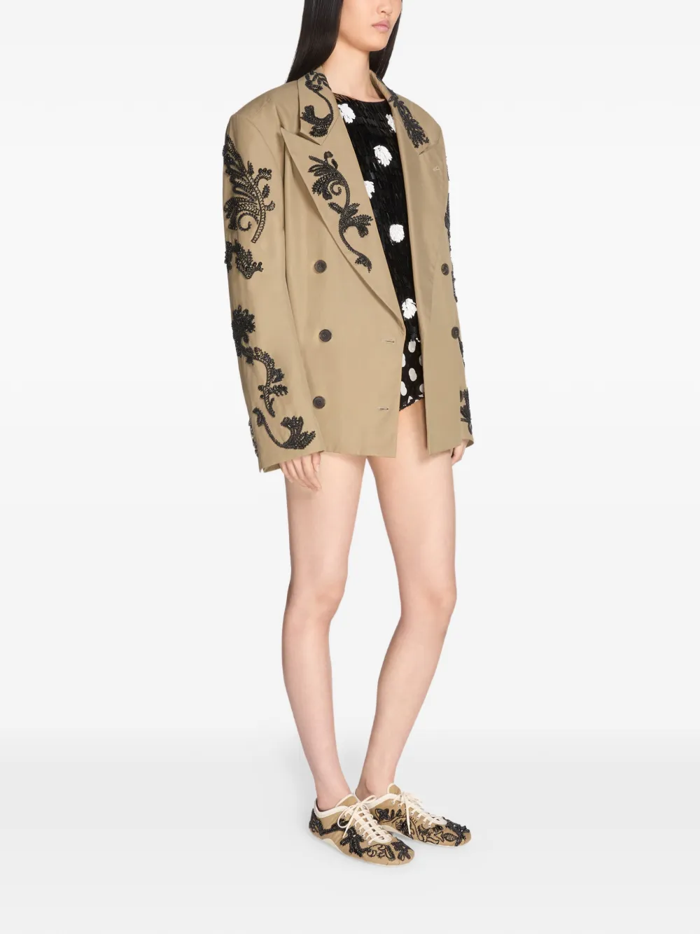 DRIES VAN NOTEN Blazer met borduurwerk Beige