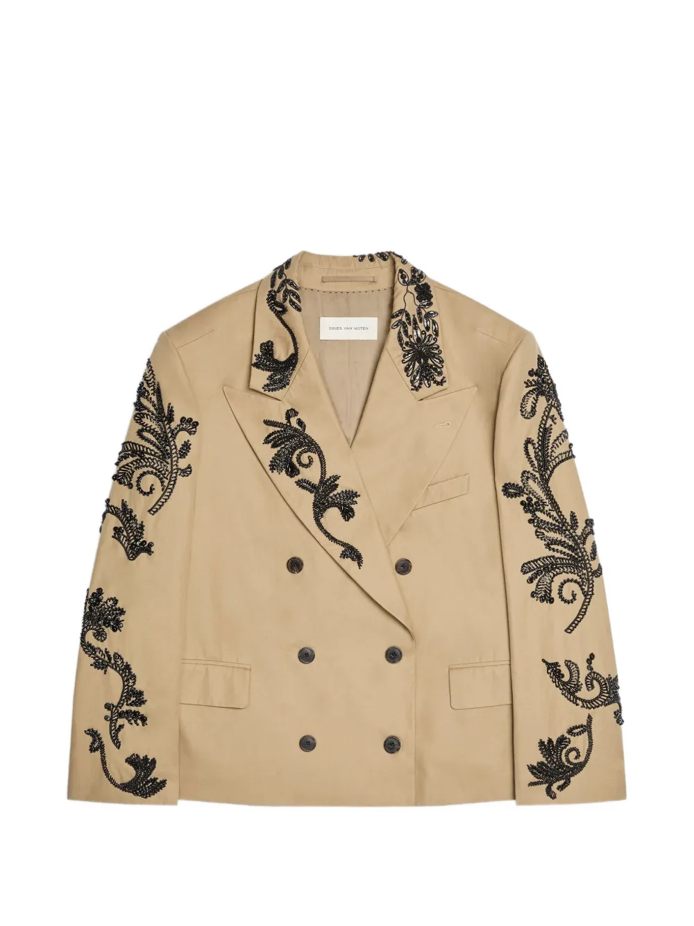 DRIES VAN NOTEN Blazer met borduurwerk Beige