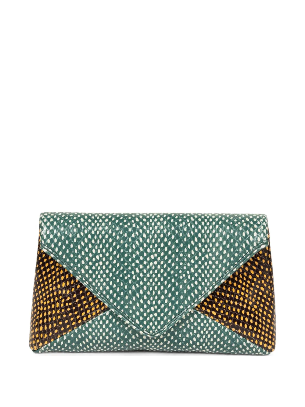 Dries Van Noten Envelope Clutch Bag In Green