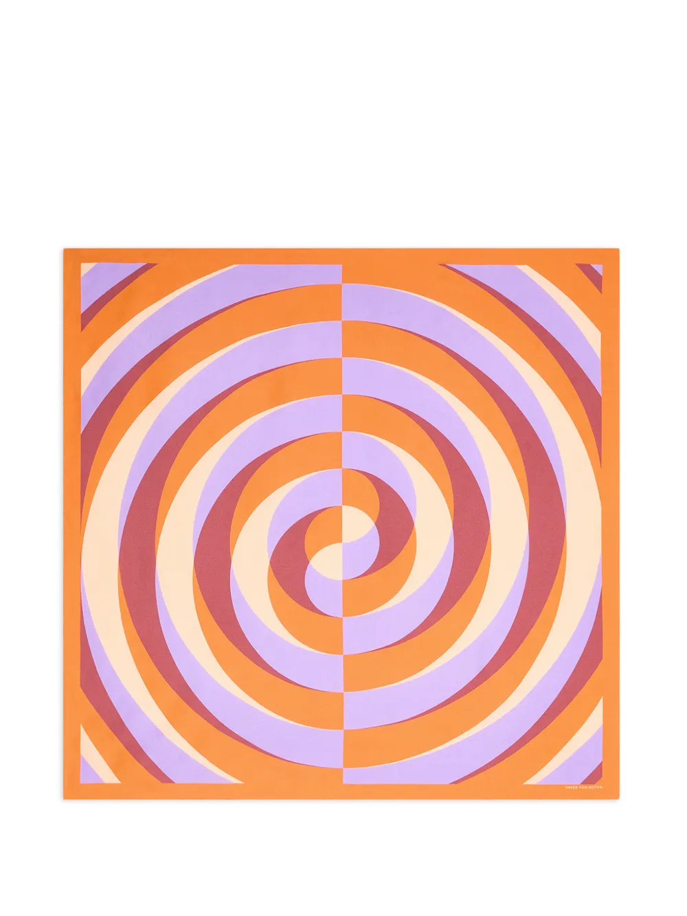 DRIES VAN NOTEN Foulard quadrato in seta con stampa - Arancione