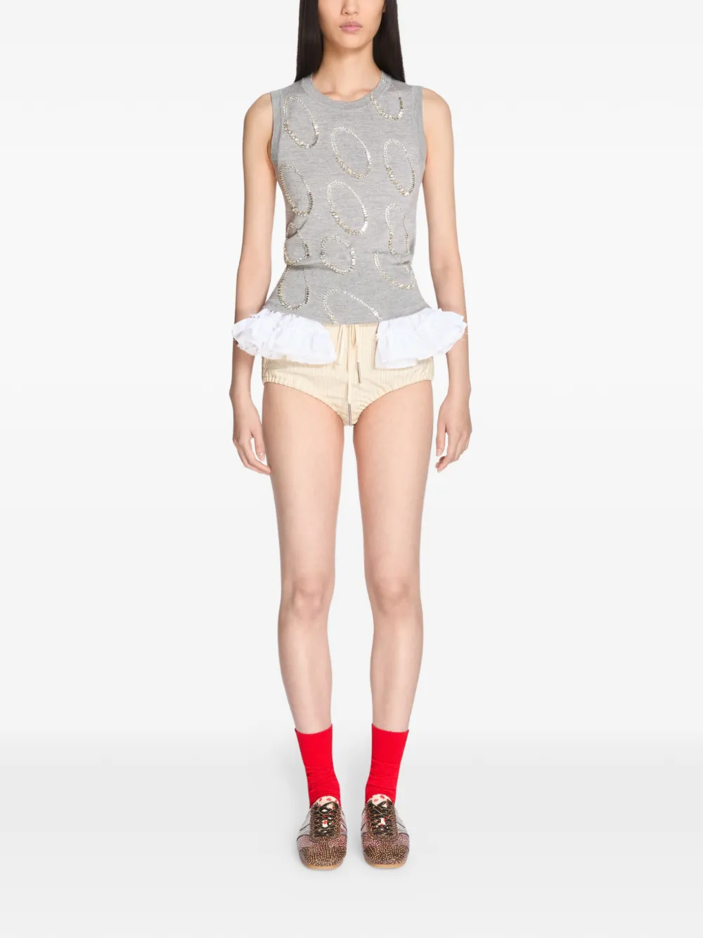 DRIES VAN NOTEN Embroidered Vest | Grey | FARFETCH