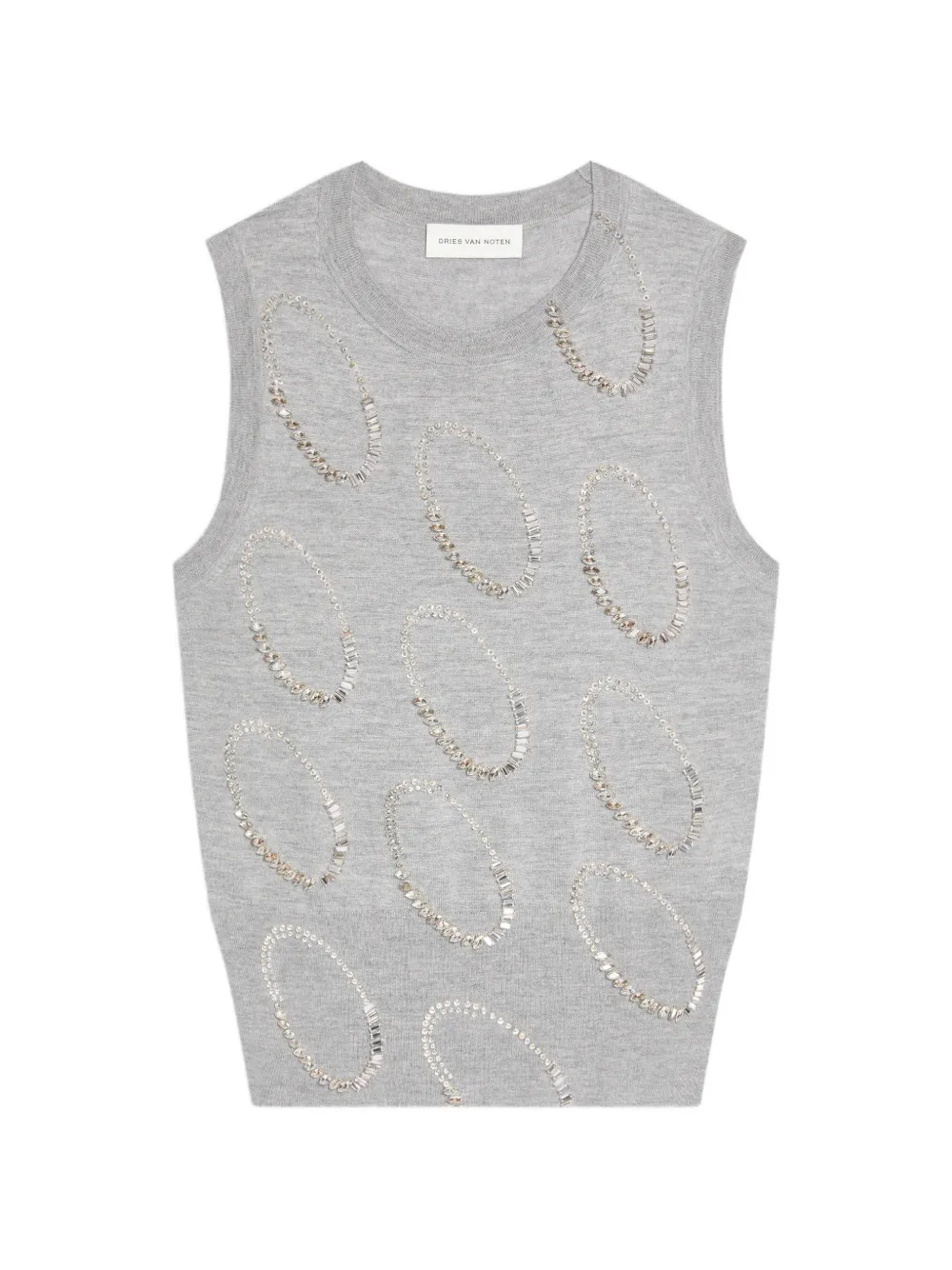 DRIES VAN NOTEN Gilet con ricamo - Grigio