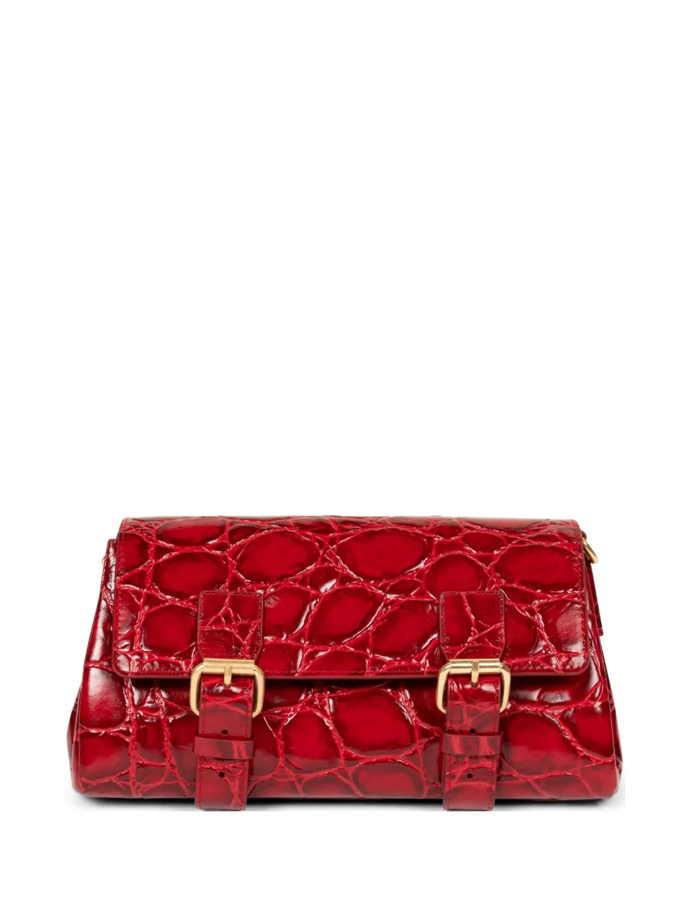 DRIES VAN NOTEN Borsa a spalla in pelle con fibbia - Rosso