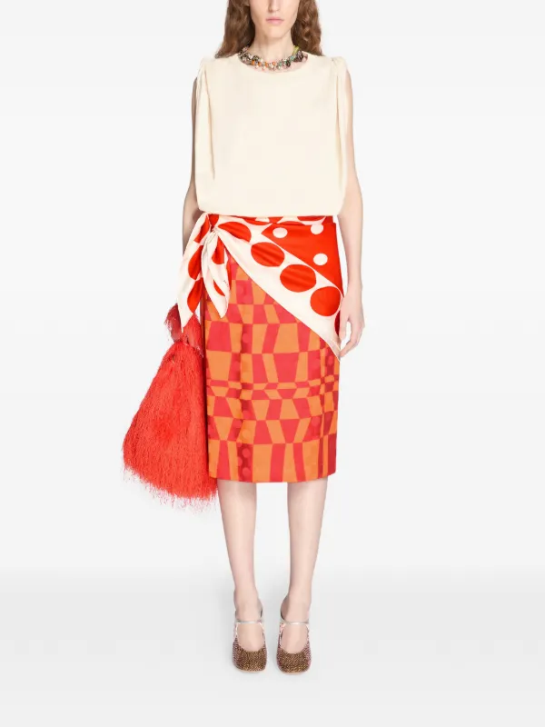 DRIES VAN NOTEN バンダナ スカーフ レッド DRIES VAN NOTEN polka-dot Square Scarf | Red | FARFETCH