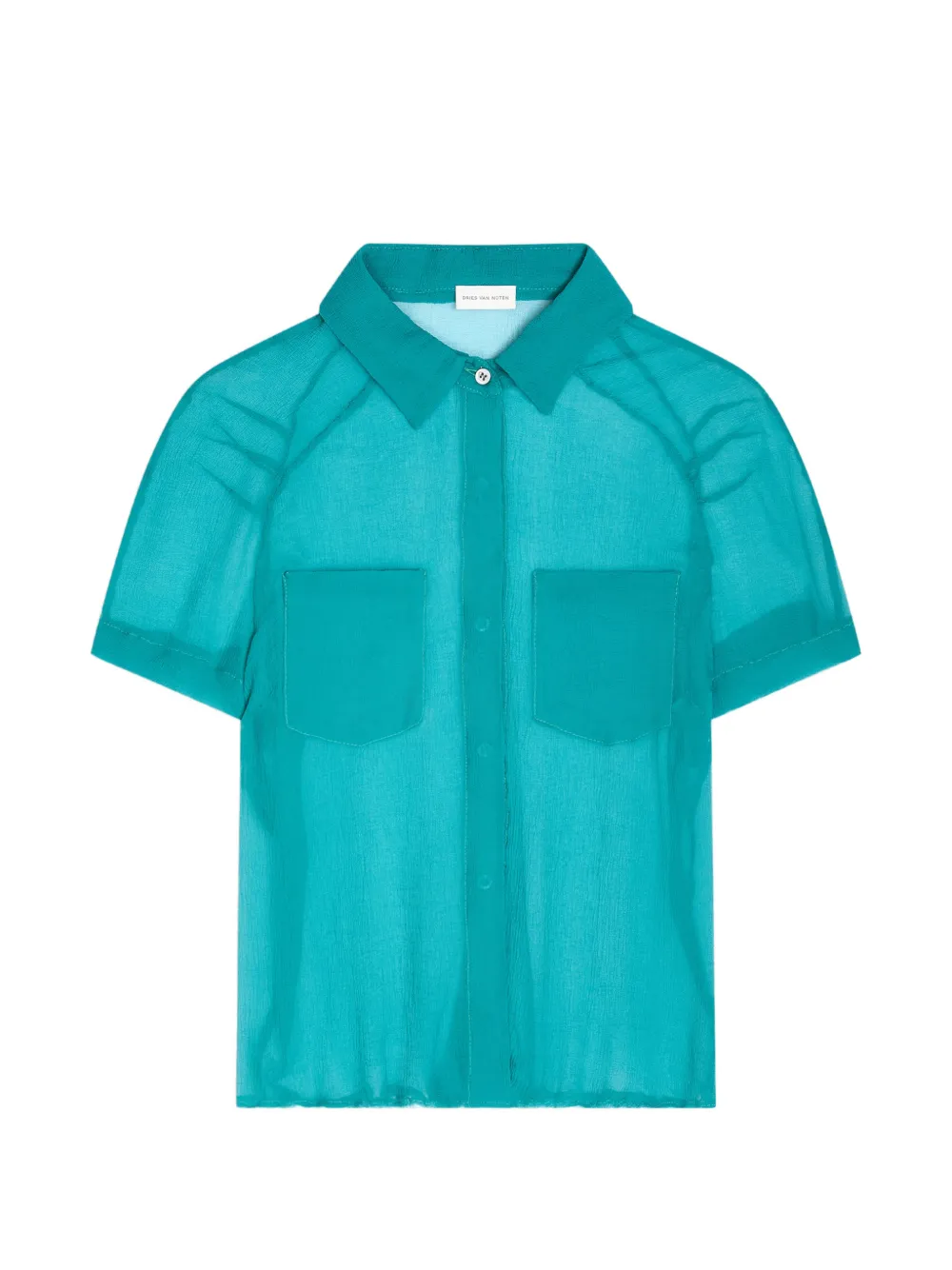 DRIES VAN NOTEN Camicia aderente in seta - Blu