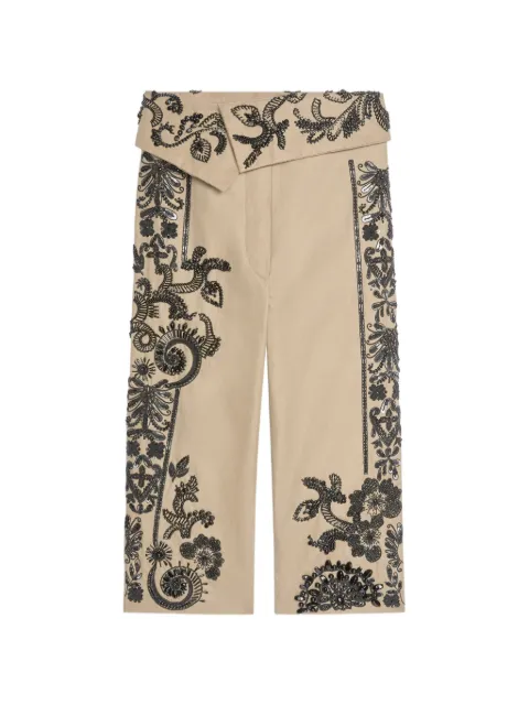 DRIES VAN NOTEN embroidered capri pants