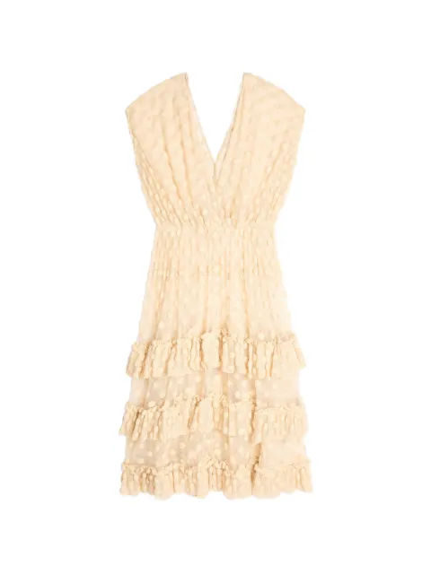 DRIES VAN NOTEN ruffled mesh dress