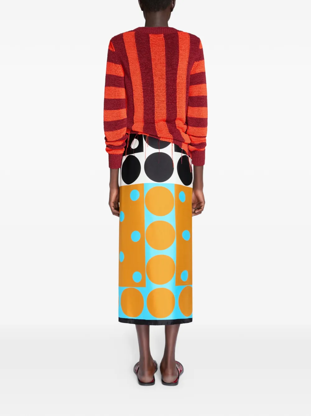 DRIES VAN NOTEN Trui met intarsia strepen Rood