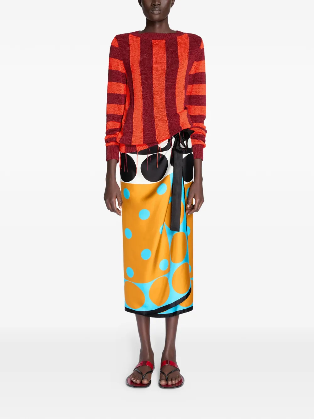 DRIES VAN NOTEN Trui met intarsia strepen Rood