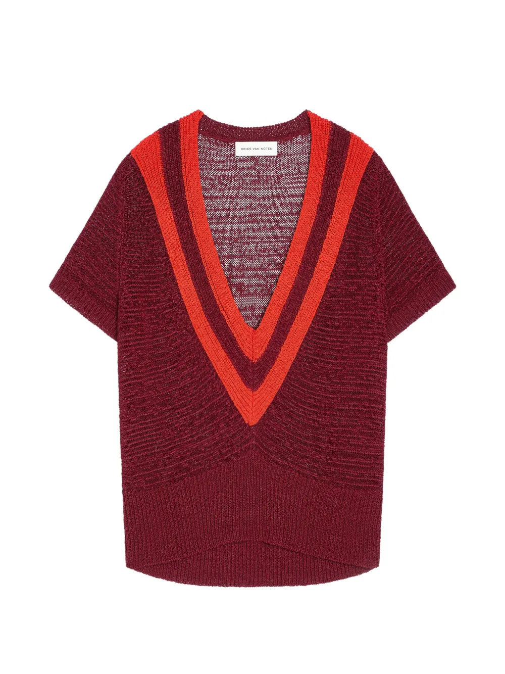 DRIES VAN NOTEN Maglione con scollo a V - Rosso