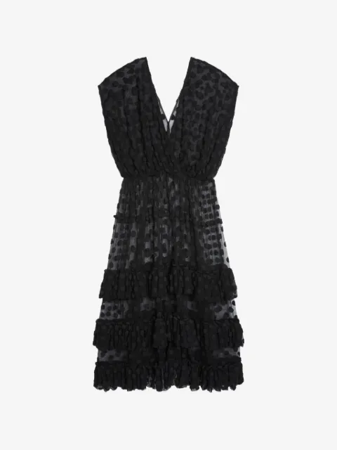 DRIES VAN NOTEN 荷叶边网纱连衣裙