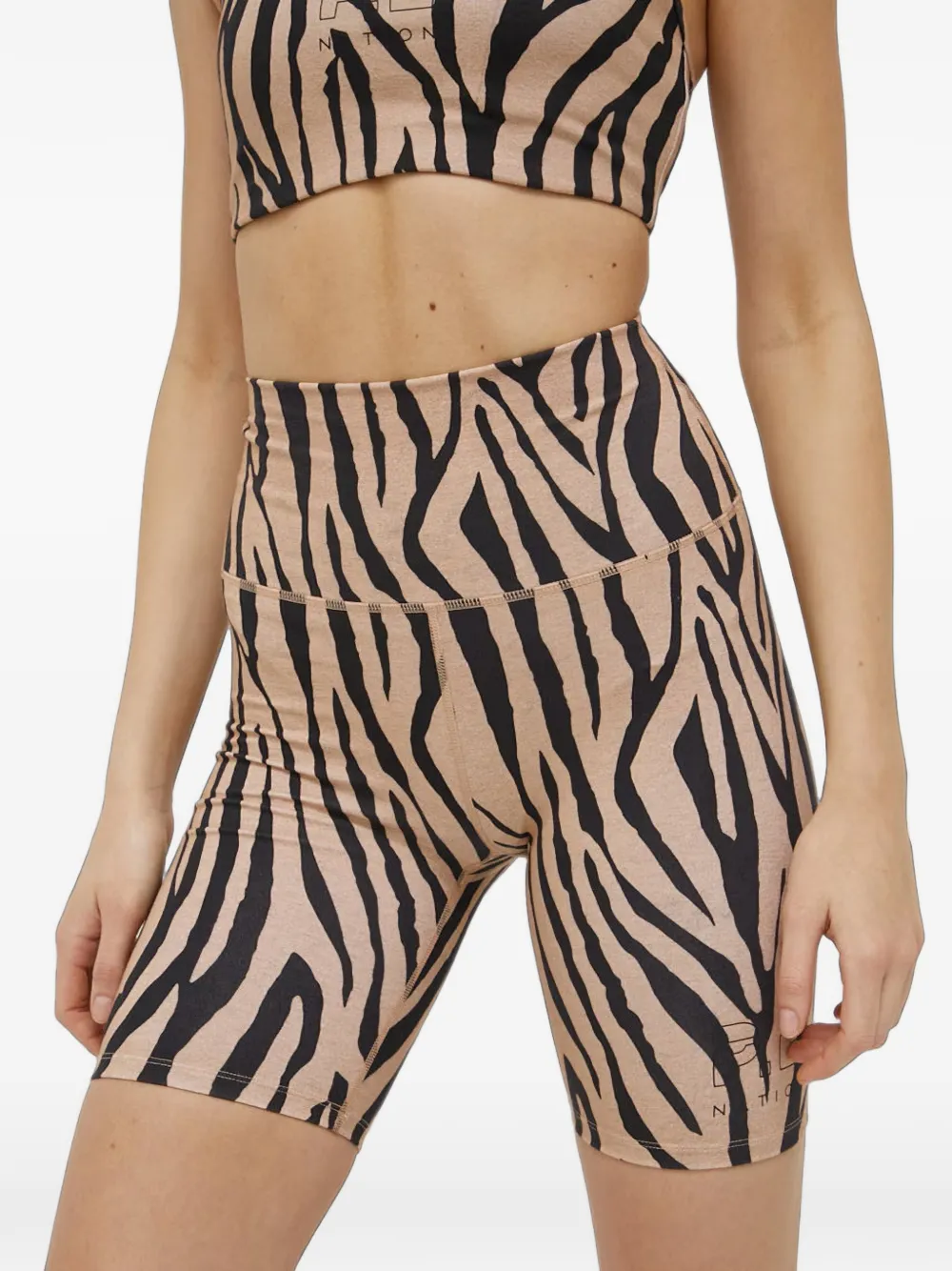 P.E Nation zebra-print compression shorts