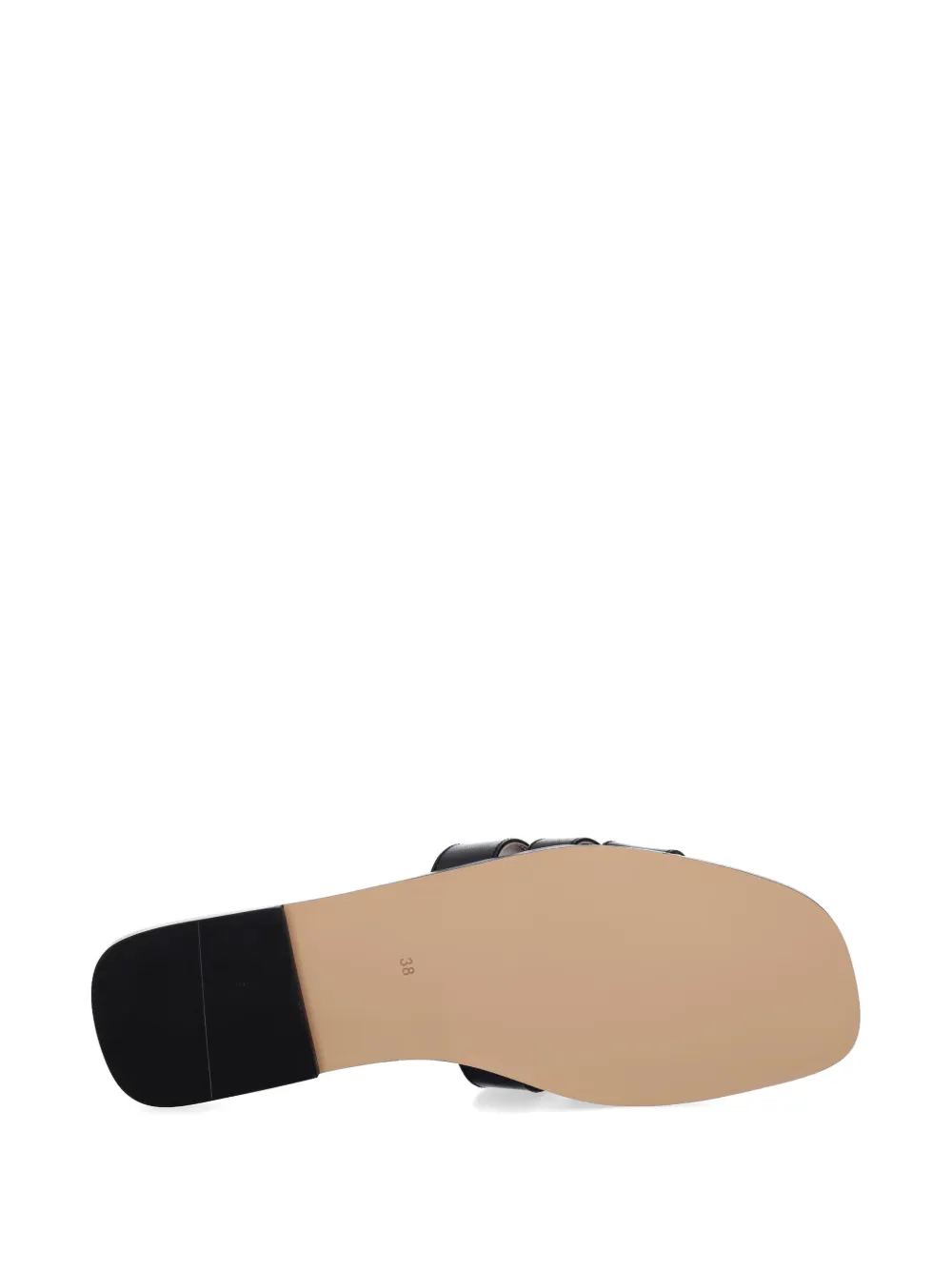 TWINSET logo-plaque triple-strap slides Zwart