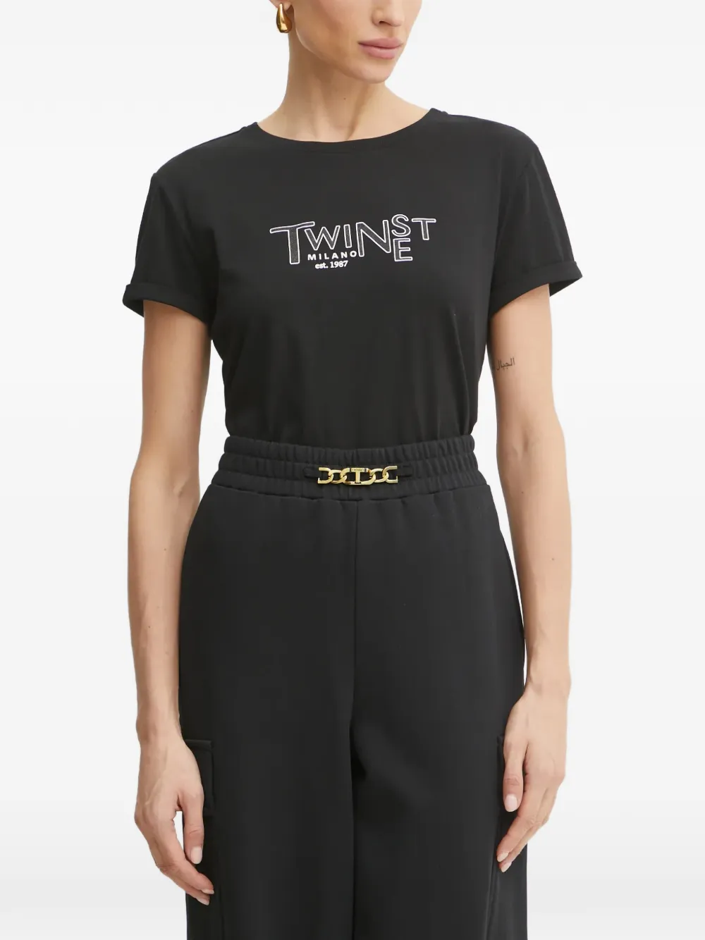 TWINSET logo-print T-shirt - Nero