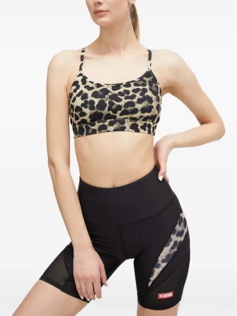 P.E Nation Fundamental leopard-print sports bra