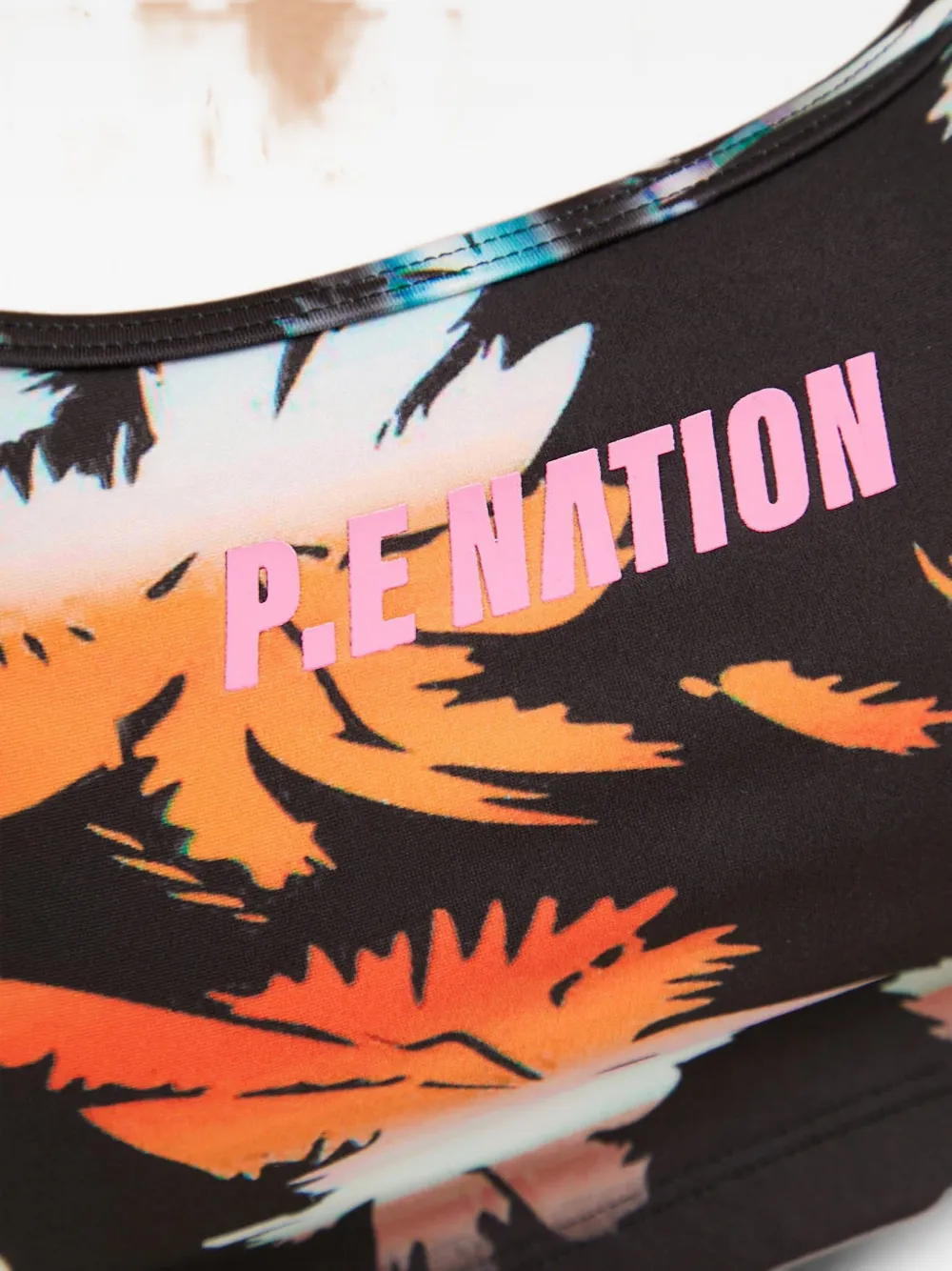P.E Nation Oasis sport-bh met palmprint en uitgesneden details Zwart