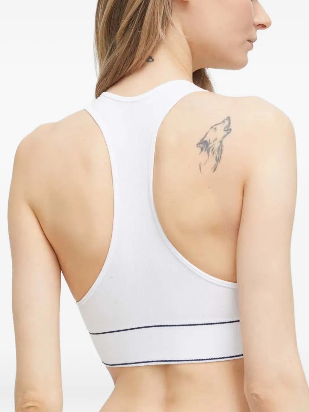 Polo Ralph Lauren Ribgebreide bh met logo-onderband Wit