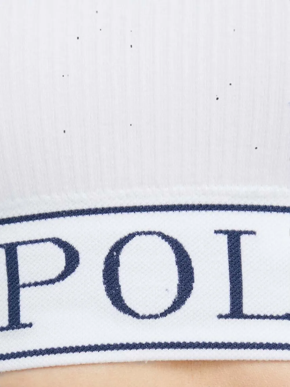 Polo Ralph Lauren Ribgebreide bh met logo-onderband Wit