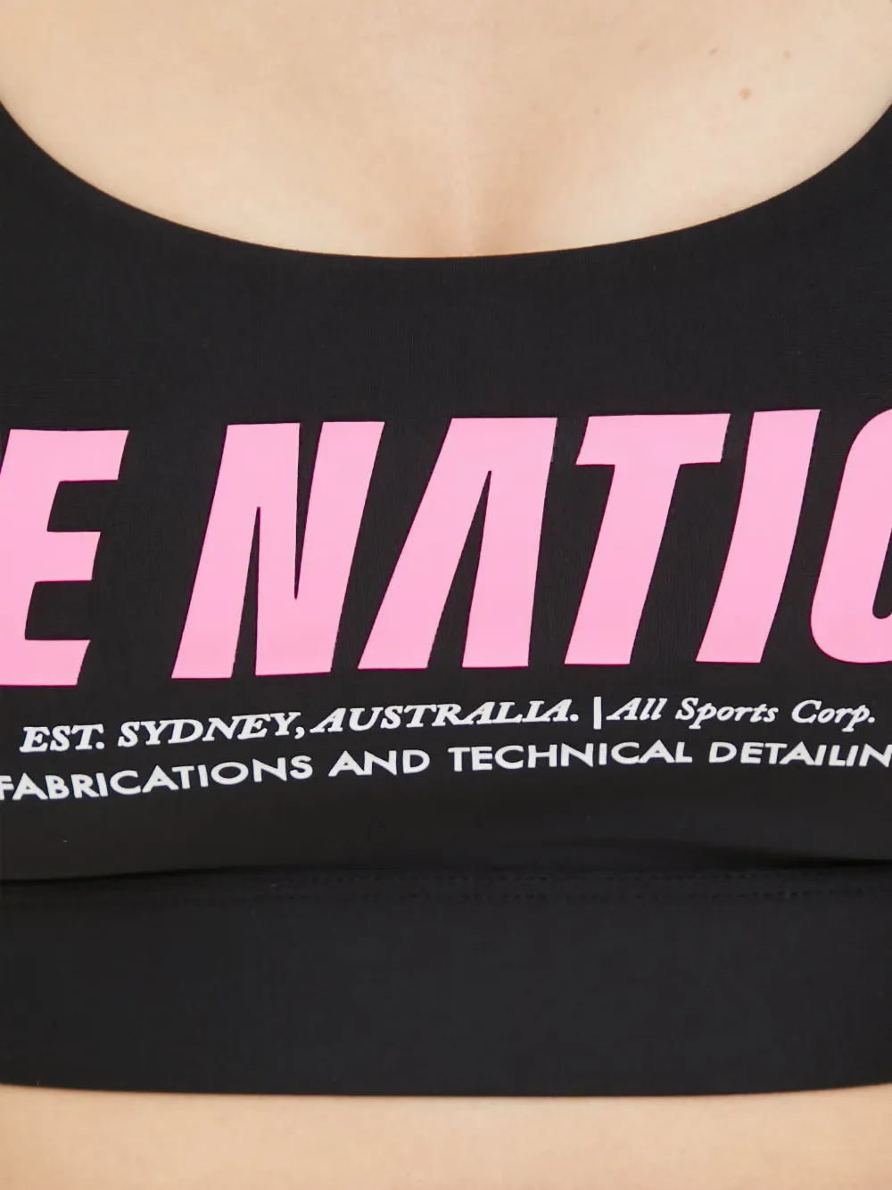 P.E Nation In Play sport-bh met logoprint Zwart