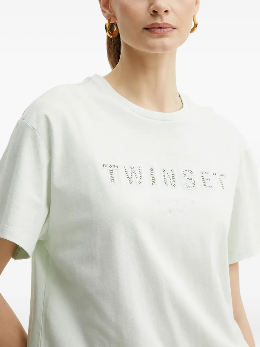 TWINSET logo-embellishment T-shirt Wit