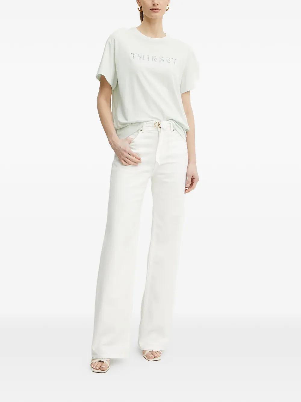 TWINSET logo-embellishment T-shirt Wit