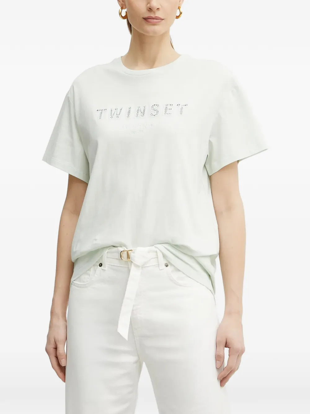 TWINSET logo-embellishment T-shirt - Bianco