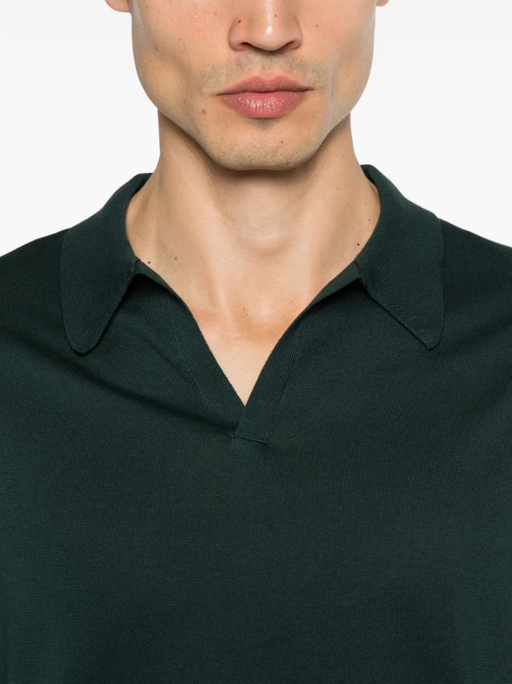 John Smedley Noah T-shirt met polokraag Groen