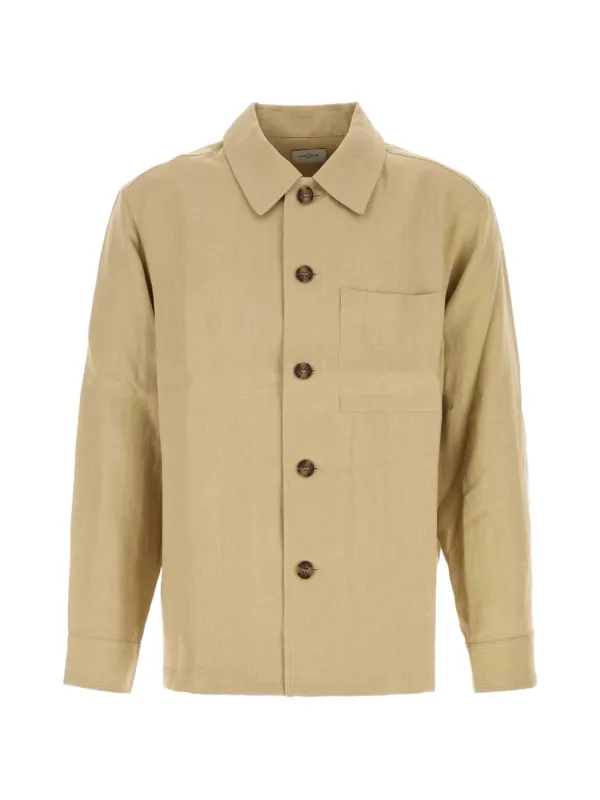 Le Kasha Button Linen Overshirt in Neutrals