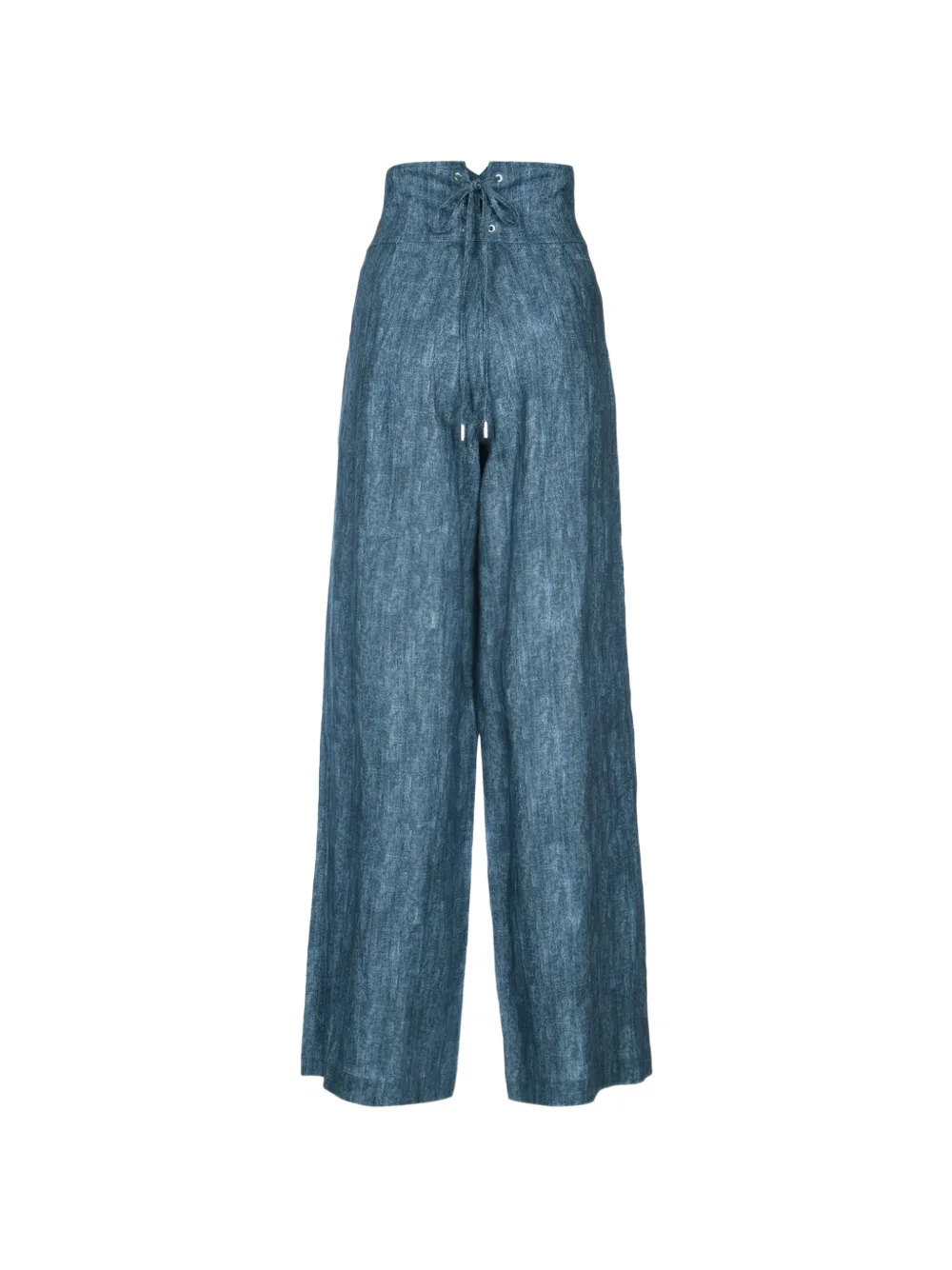  Ermanno Firenze Drawstring High-waisted Trousers - Blue 
