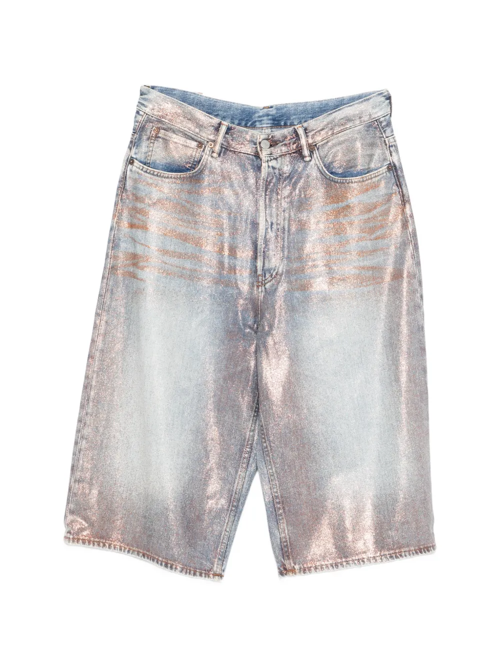 Acne Studios Knielange Shorts mit Glitter-Optik - Blau