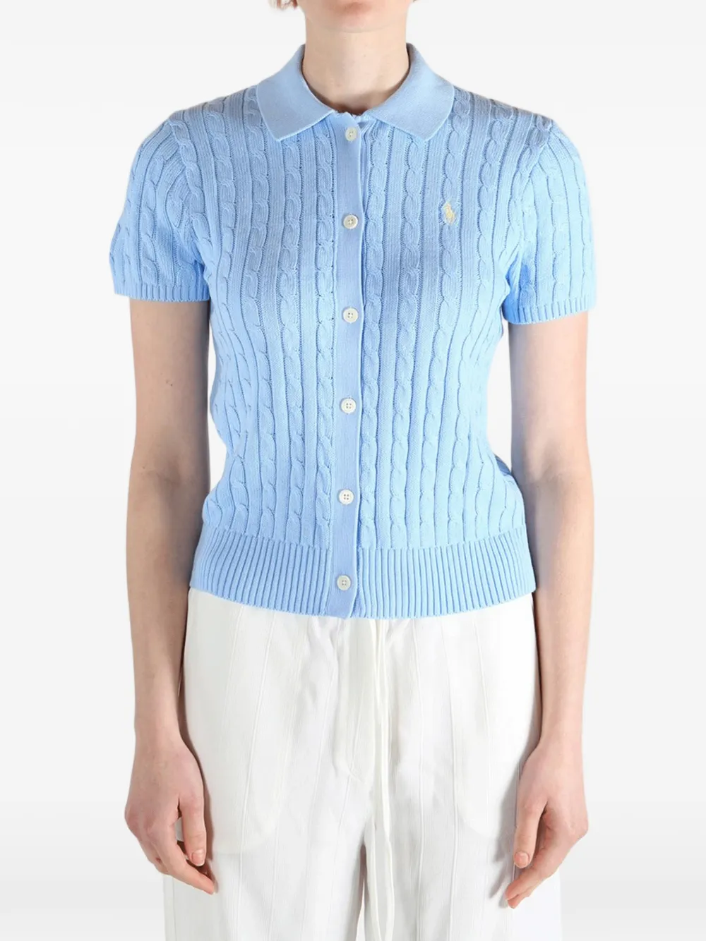 Polo Ralph Lauren Kabelgebreid vest met korte mouwen Blauw