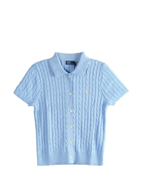 Polo Ralph Lauren cardigan en maille torsadée à manches courtes