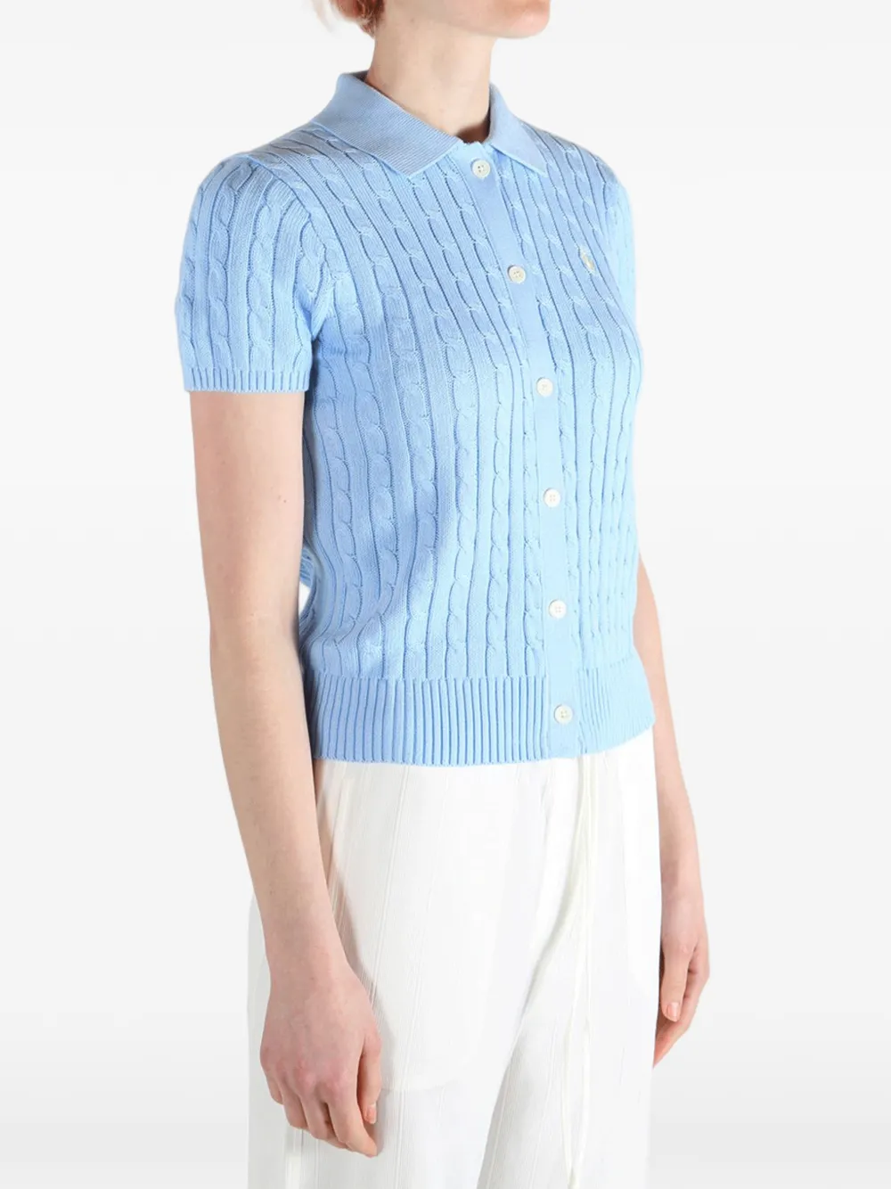 Polo Ralph Lauren Kabelgebreid vest met korte mouwen Blauw