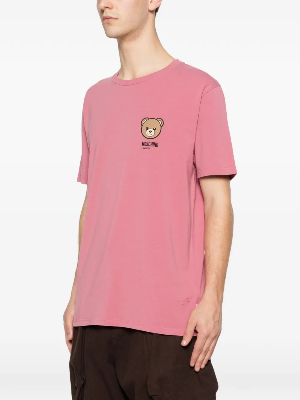 Moschino T-shirt met teddy-logo Roze