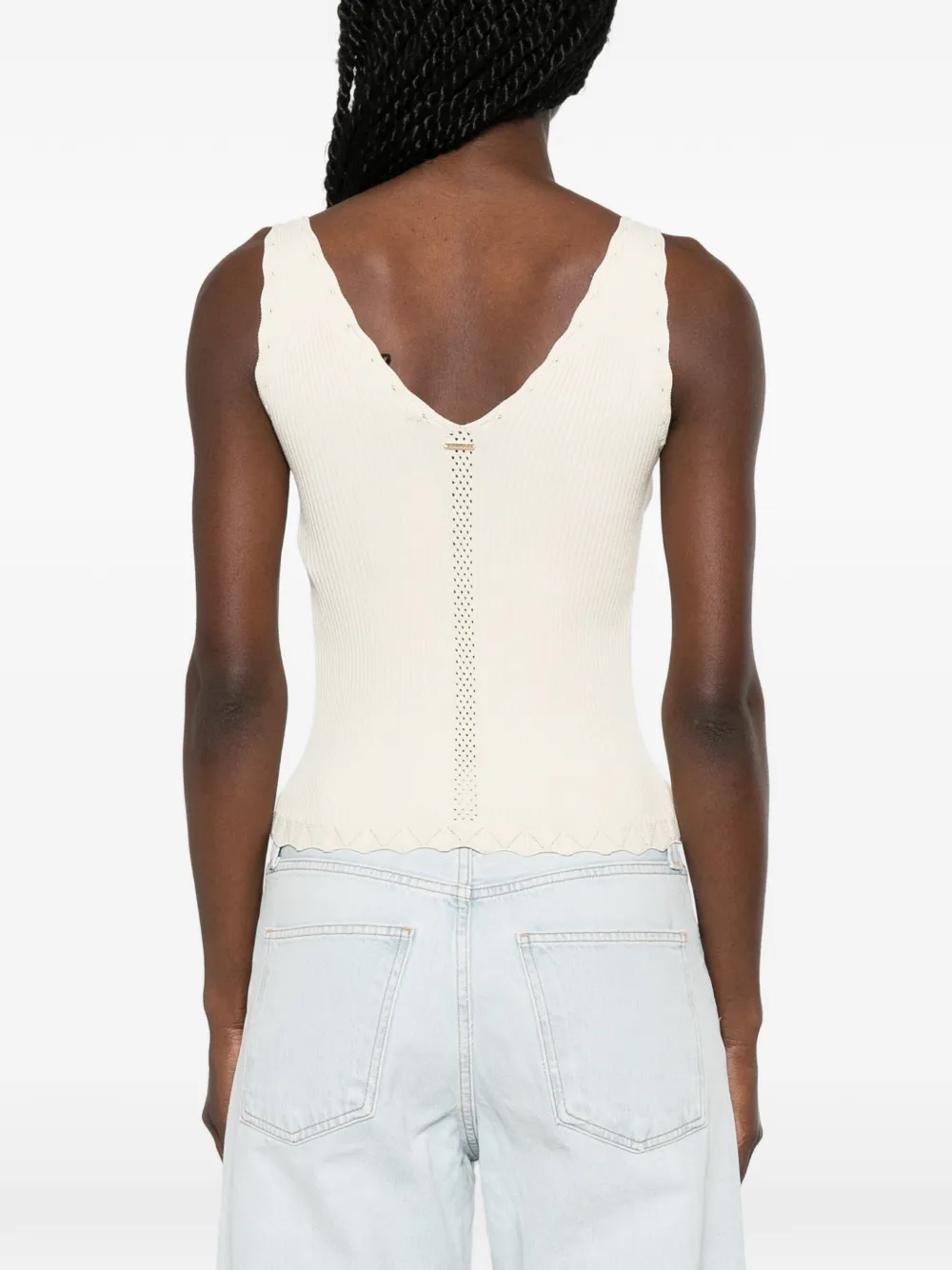TWINSET Top met gewelfde afwerking Beige
