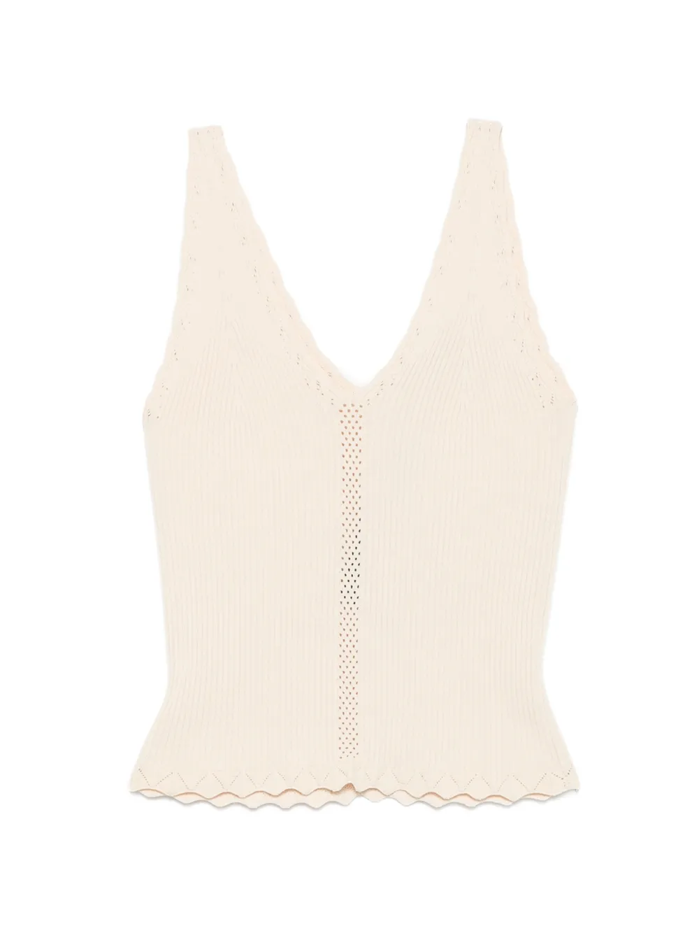 TWINSET scalloped-edge knitted top - Toni neutri