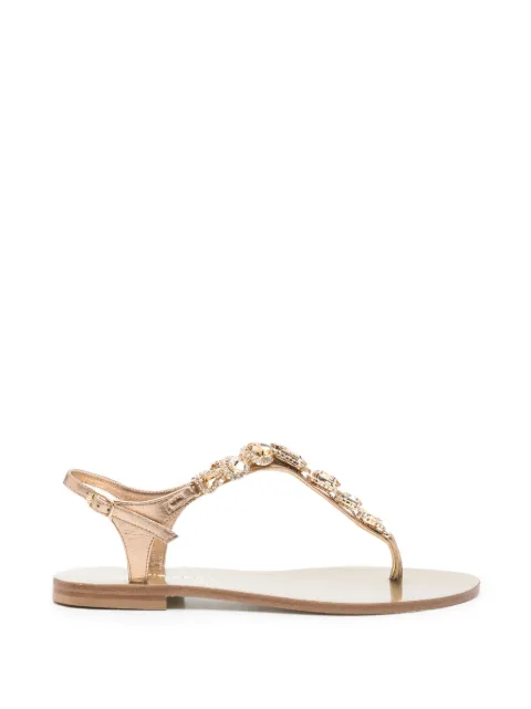 EDDI CUOMO glass-embellished T-strap sandals