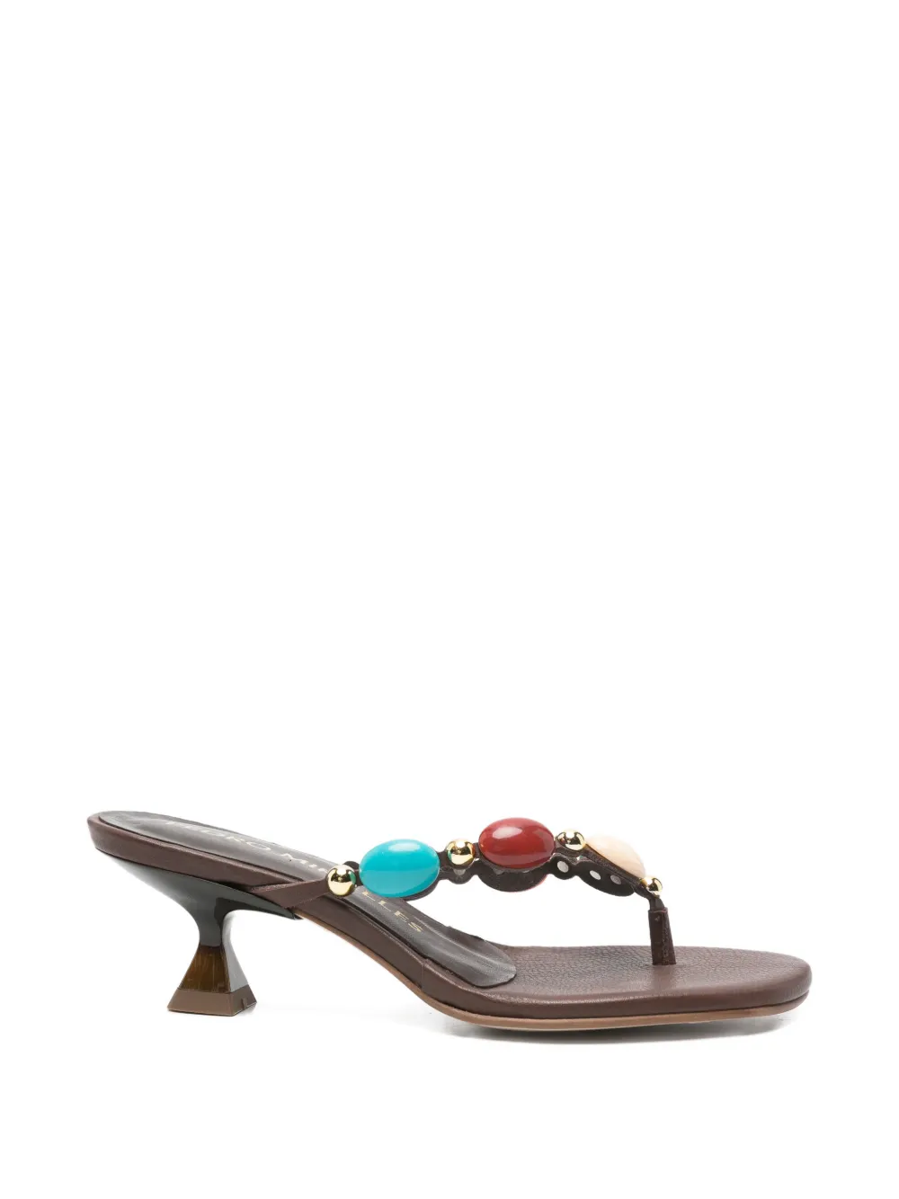 Pedro Miralles bead-embellishment sandals - Marrone