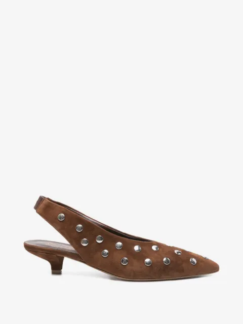 biancadi studded-embellishment slingback pumps