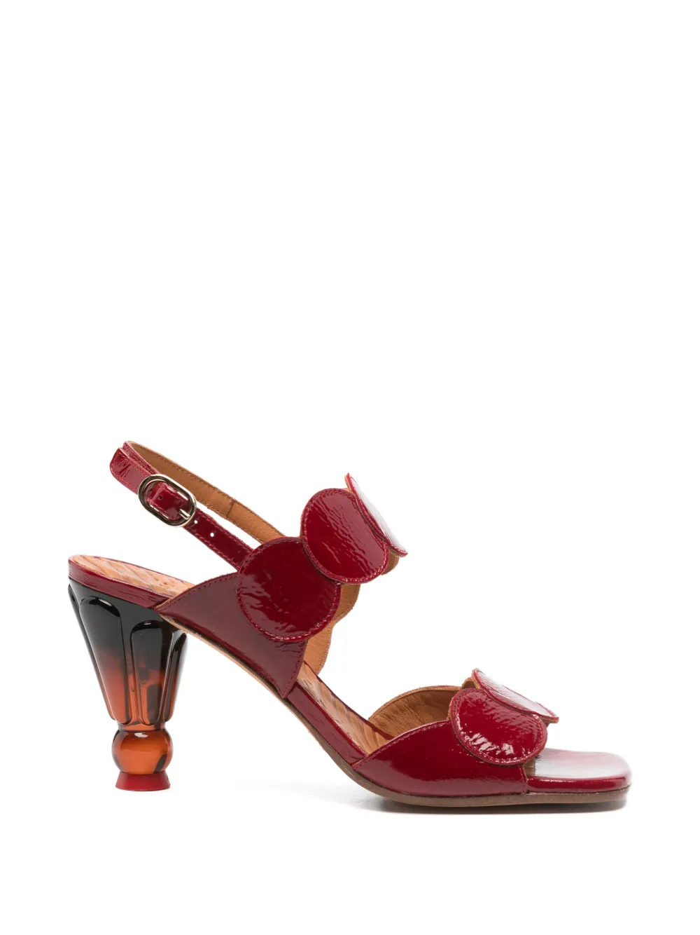 Chie Mihara round embellishment sandals Rood